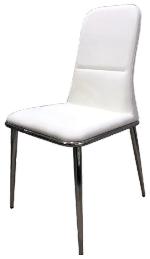 Casabianca Dining Chairs 261112800 White Leather Side Chair with